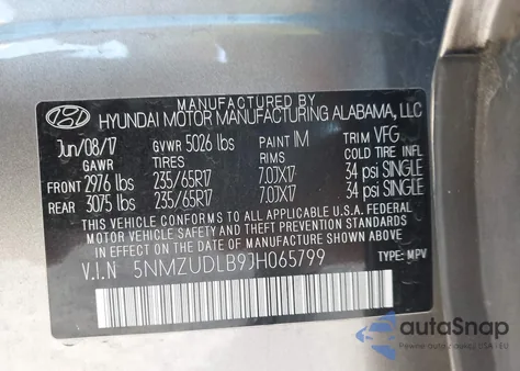 2018 Hyundai Santa Fe Sport 2.4L from USA, damaged, VIN 5NMZUDLB9JH065799